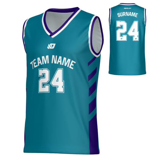 Sprint Basketball Jersey - Teal & Purple