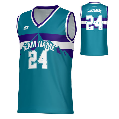 Summit Basketball Jersey - Teal & Purple