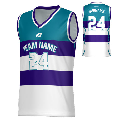 Victory Basketball Jersey - Teal & Purple
