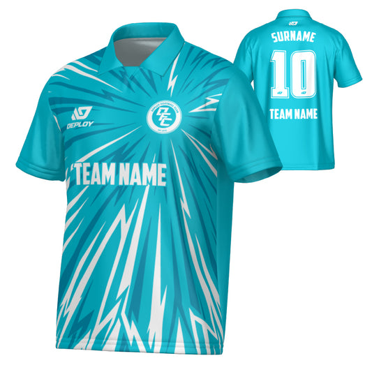 Burst Collared Jersey - Teal