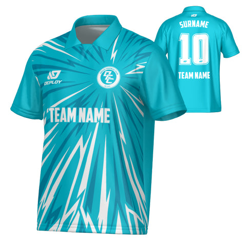 Burst Collared Jersey - Teal