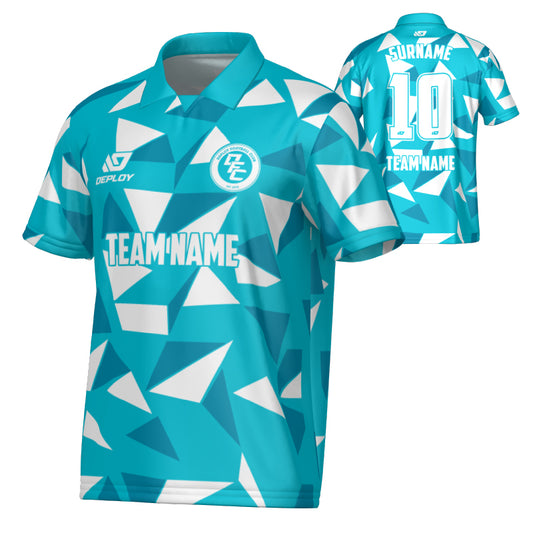 Shards Collared Jersey - Teal