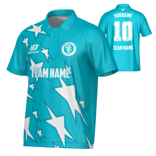 Stars Collared Jersey - Teal