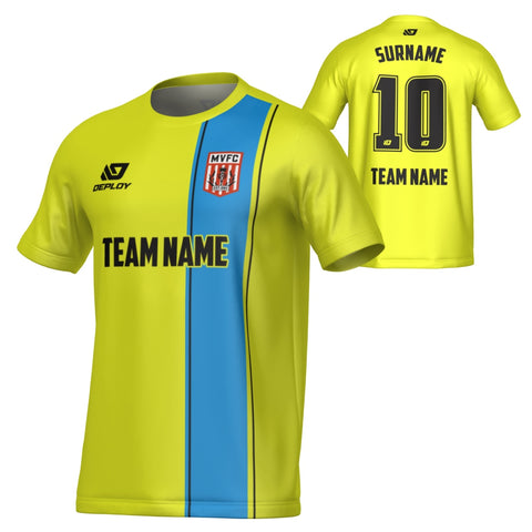 MOSS VALE FC SUMMER - EDGE - NEON YELLOW & SKY BLUE