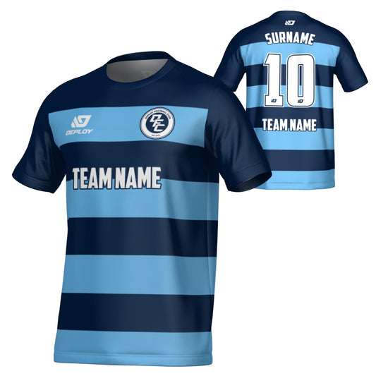 Hoops Jersey - Navy & Sky Blue