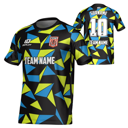 MOSS VALE FC SUMMER - SHARDS - BLACK & NEON