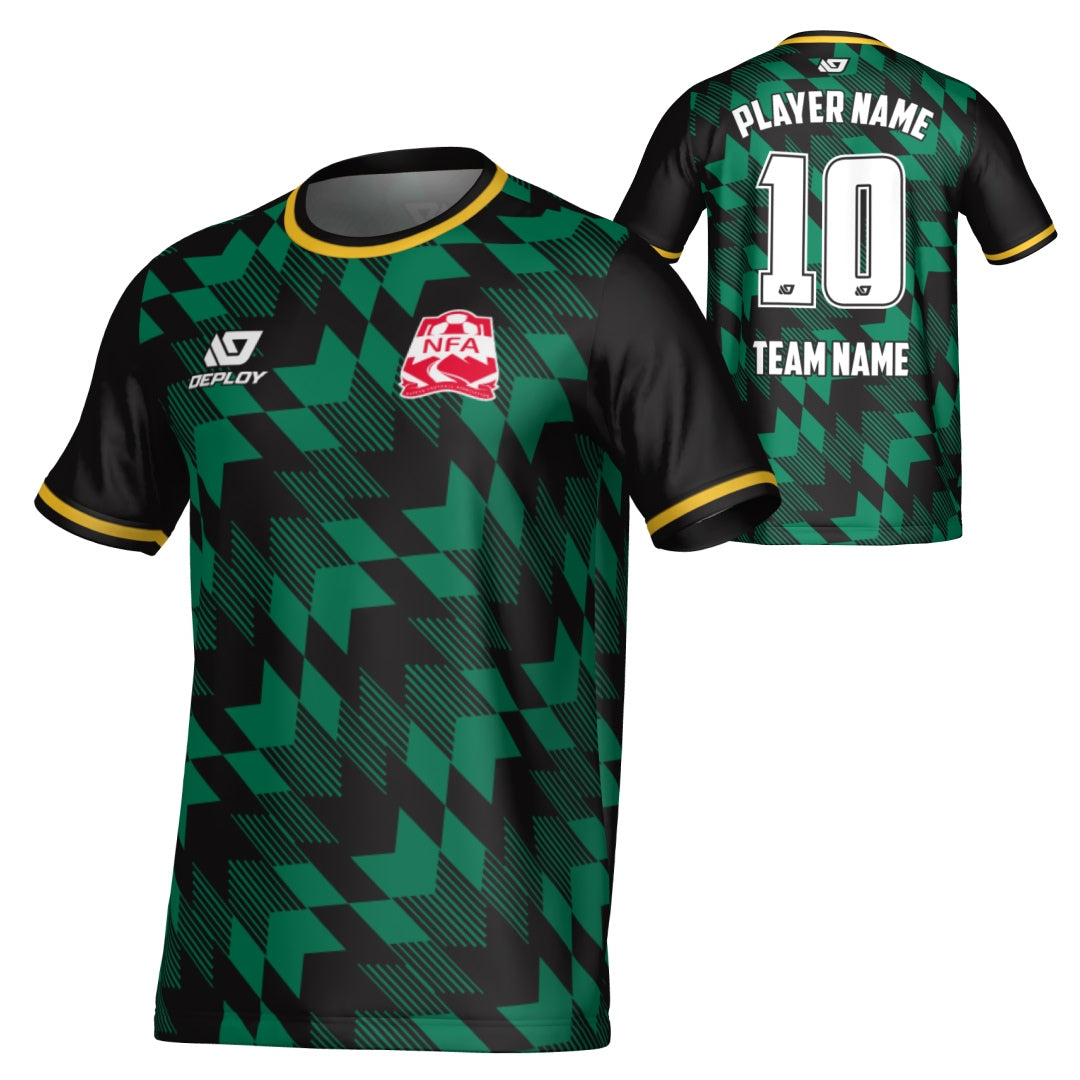 NEPEAN FA SUMMER - LEAVES - BLACK & GREEN
