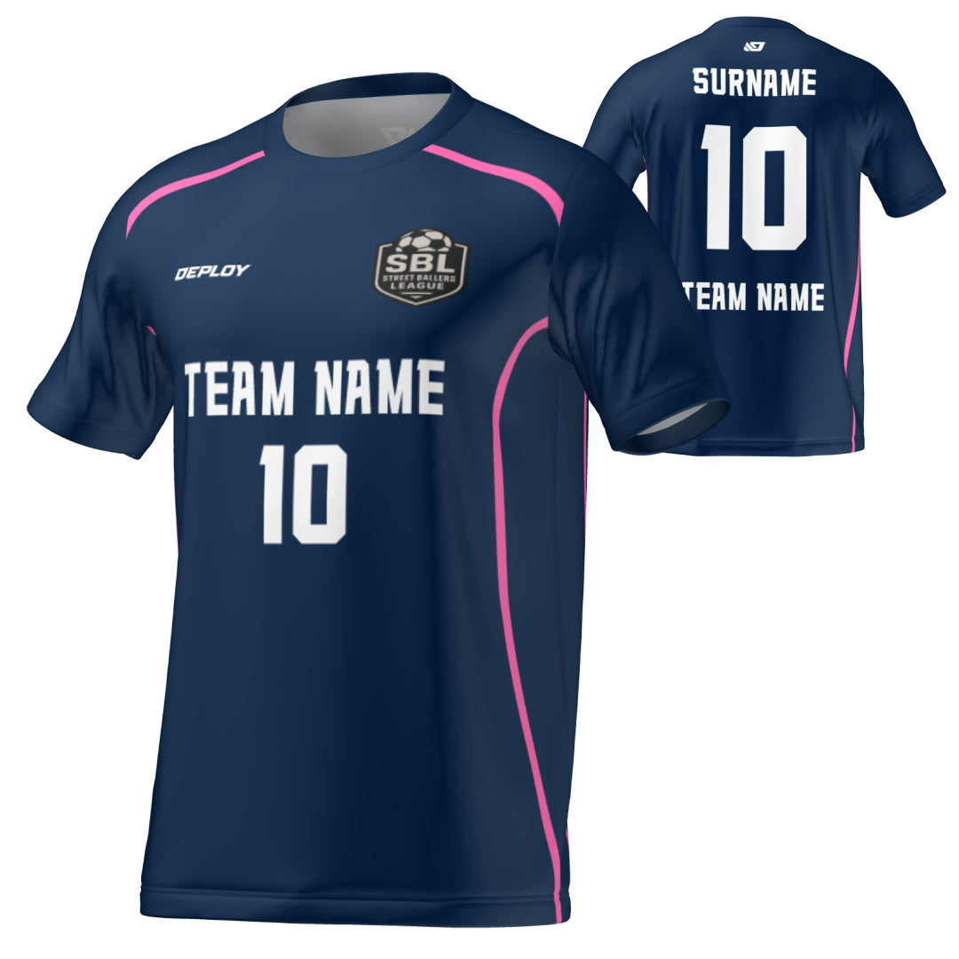 Street Ballers League - Flight Jersey Lines- Navy/Pink