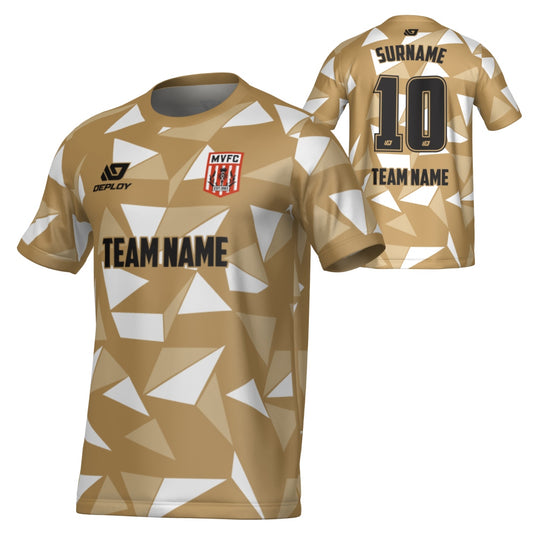MOSS VALE FC SUMMER - SHARDS - VEGAS GOLD & WHITE