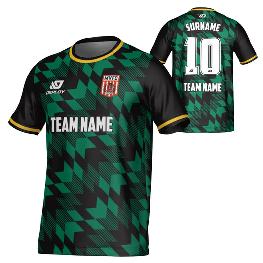 MOSS VALE FC SUMMER - LEAVES - BLACK & GREEN
