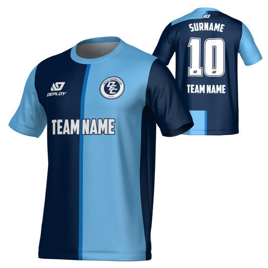 Split Jersey - Navy & Sky Blue