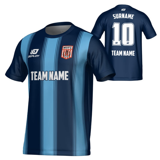 MOSS VALE FC SUMMER - PILLARS - NAVY & SKY BLUE