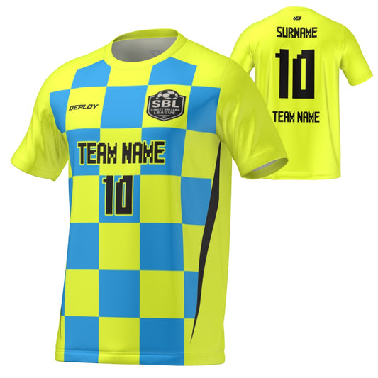 Street Ballers League - Flight Jersey Checkers - Neon Yellow
