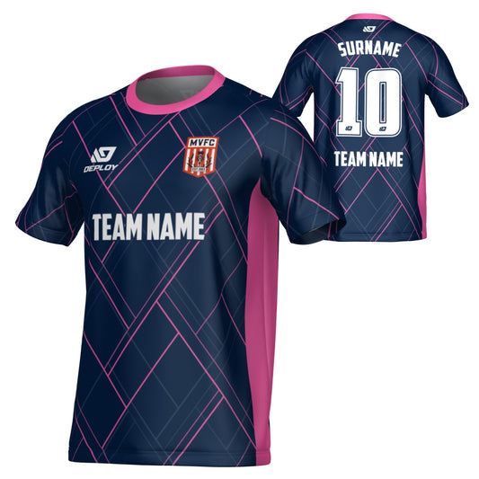 MOSS VALE FC SUMMER - PLAID - NAVY & PINK