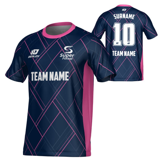 SUPER FUTSAL - PLAID - NAVY & PINK