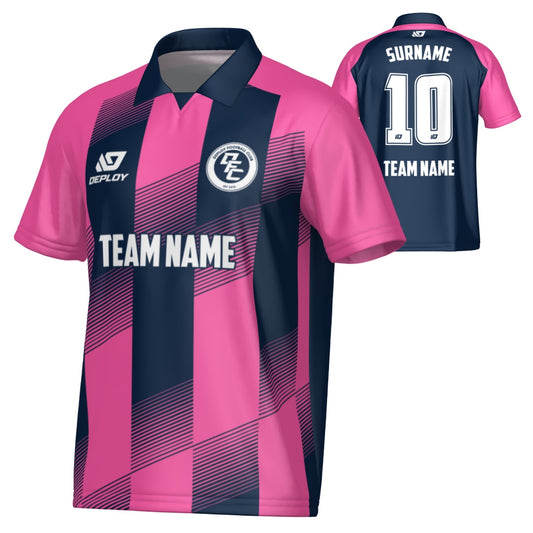 Vector Collared Jersey - Navy & Pink