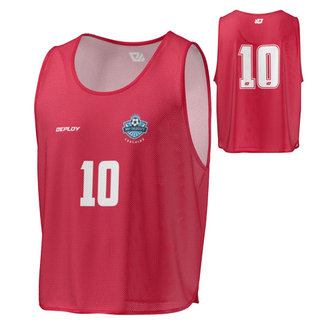 Troy Cladecutt Coaching - Training Mesh Bibs Red