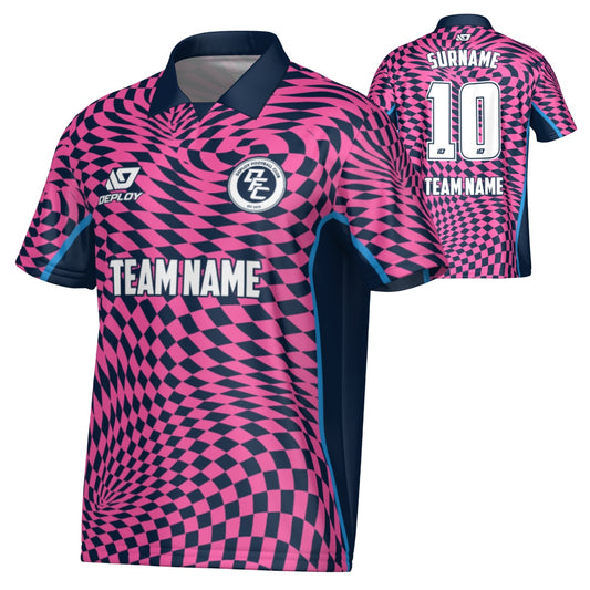 Vortex Collared Jersey - Navy & Pink