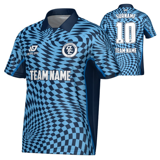 Vortex Collared Jersey - Navy & Sky Blue