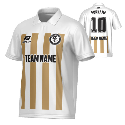 Bars Collared Jersey - White