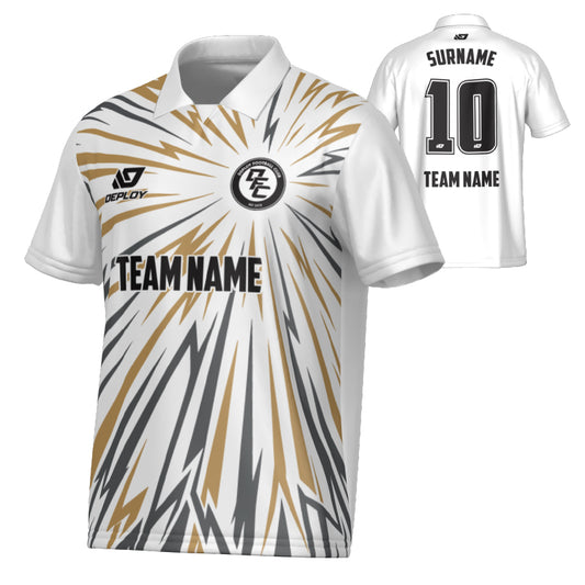 Burst Collared Jersey - White