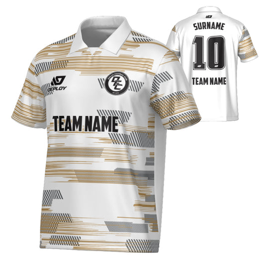 Glitch Collared Jersey - White