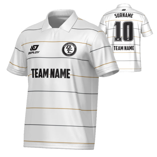 Grid Collared Jersey - White