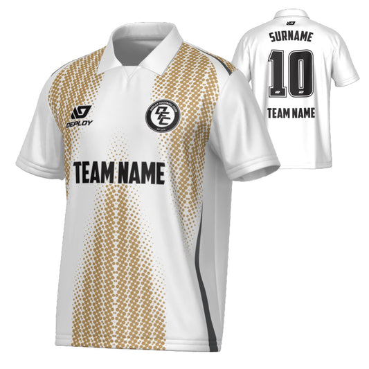 Half Tone Collared Jersey - White