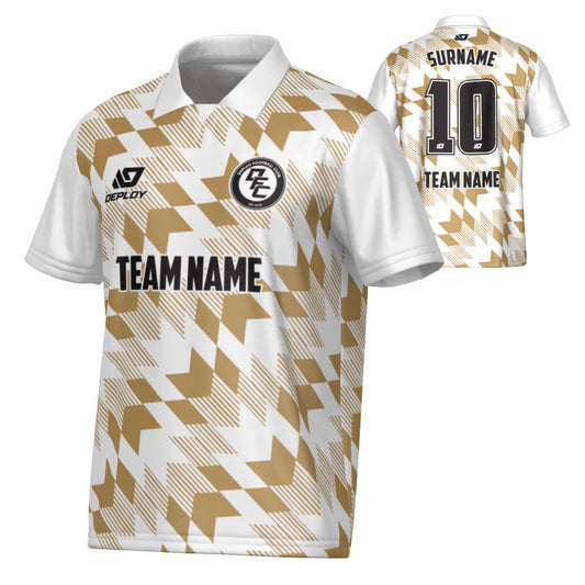 Leaves Collared Jersey - White