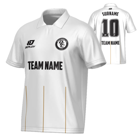 Linear Collared Jersey - White