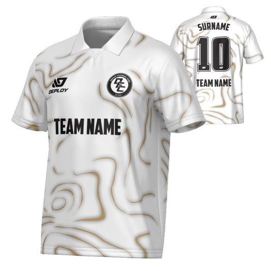 Marble Collared Jersey - White