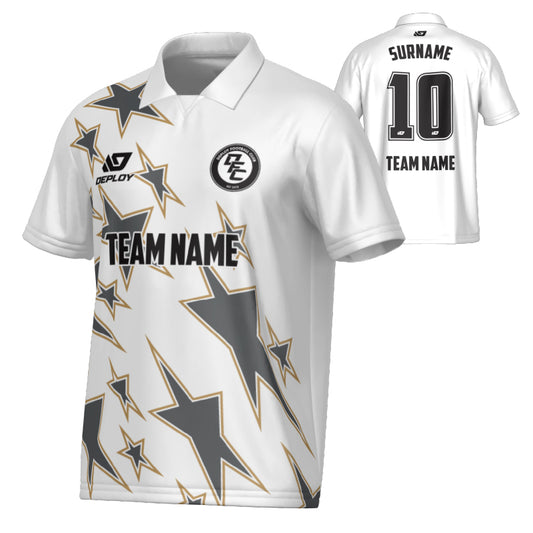 Stars Collared Jersey - White