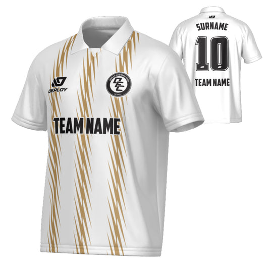 Zig Zag Collared Jersey - White