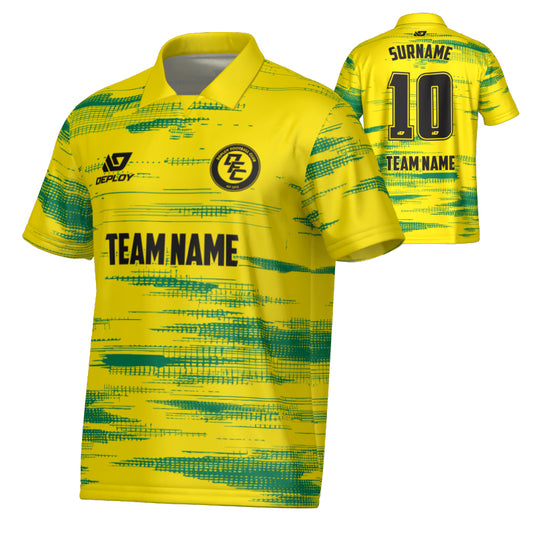 Distort Collared Jersey - Yellow