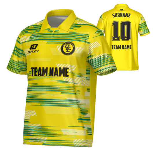 Glitch Collared Jersey - Yellow