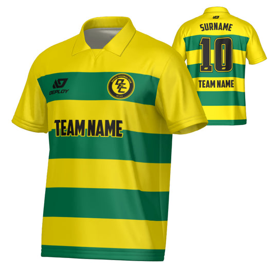 Hoops Collared Jersey - Yellow
