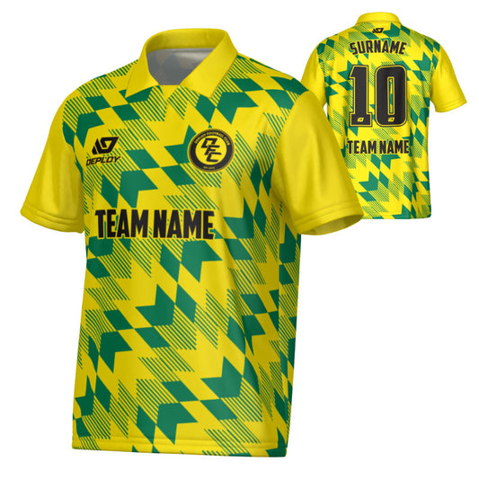 Leaves Collared Jersey - Yellow