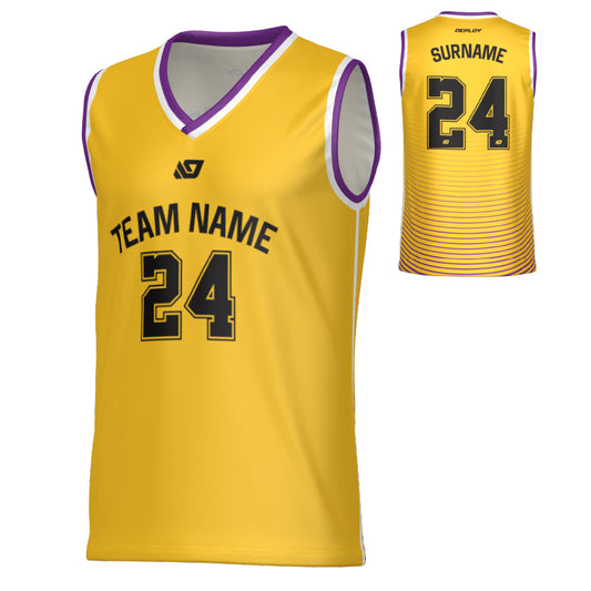 Aero Basketball Jersey - Yellow & Purple