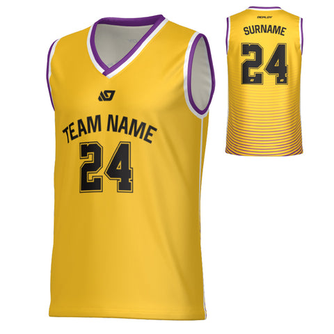 Aero Basketball Jersey - Yellow & Purple