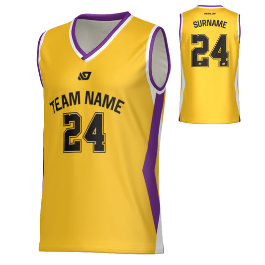 Arrow Basketball Jersey - Yellow & Purple