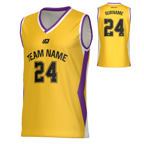 Arrow Basketball Jersey - Yellow & Purple