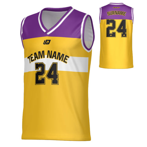Bandit Basketball Jersey - Yellow & Purple