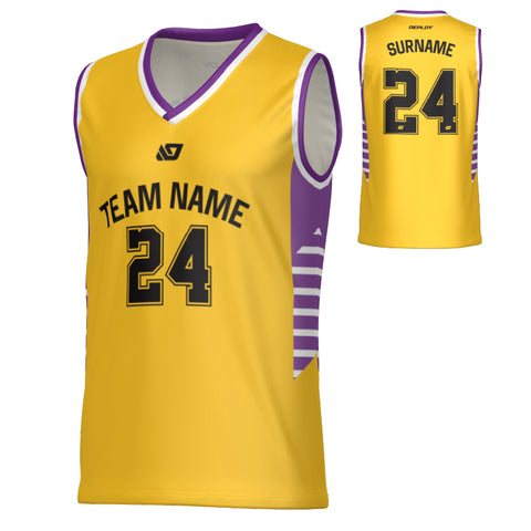 Banner Basketball Jersey - Yellow & Purple