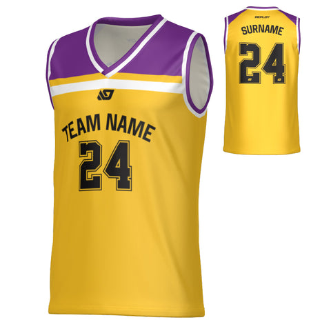 Captain Basketball Jersey - Yellow & Purple