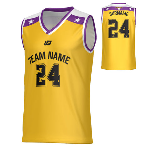 Core Basketball Jersey - Yellow & Purple