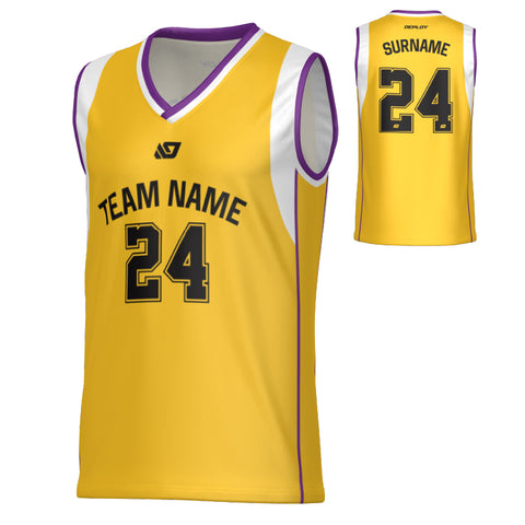 Edge Basketball Jersey - Yellow & Purple