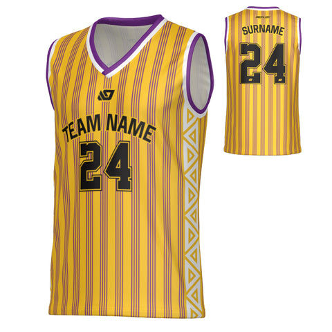 Heritage Basketball Jersey - Yellow & Purple