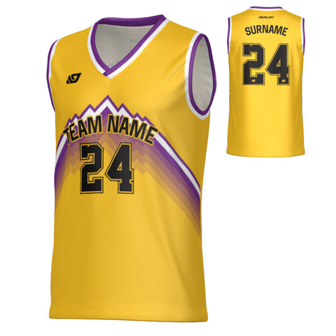 Horizon Basketball Jersey - Yellow & Purple