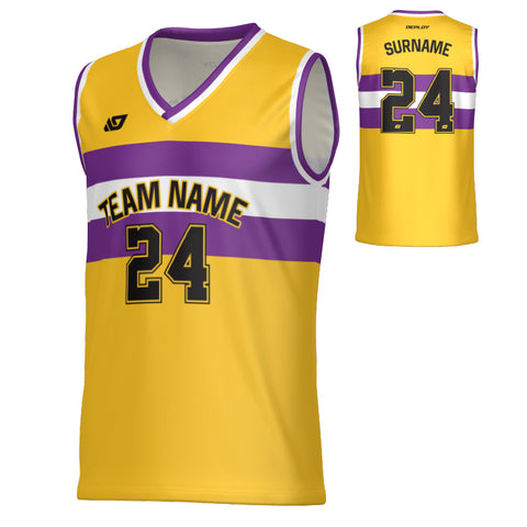 Legacy Basketball Jersey - Yellow & Purple