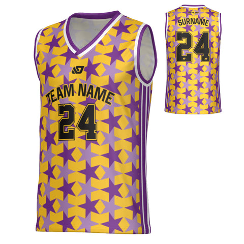 Matrix Basketball Jersey - Yellow & Purple